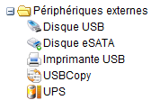 périphériques externes sur interface web synology