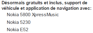 Support GPS inclu avec le Nokia E52