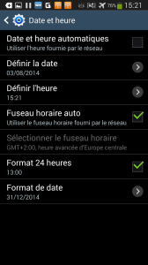 android reglage date et heure manuel